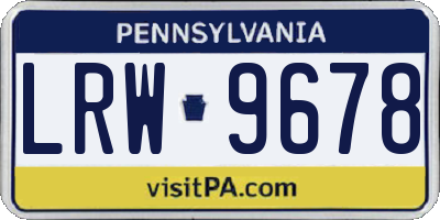 PA license plate LRW9678
