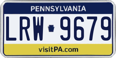 PA license plate LRW9679