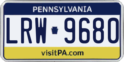 PA license plate LRW9680