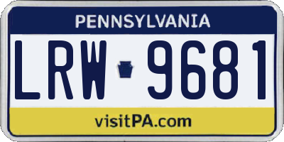 PA license plate LRW9681