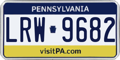 PA license plate LRW9682