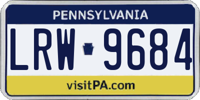 PA license plate LRW9684