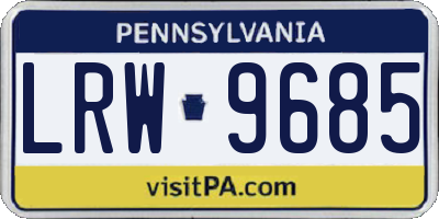 PA license plate LRW9685