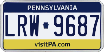 PA license plate LRW9687
