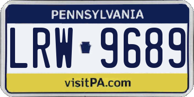 PA license plate LRW9689