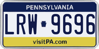 PA license plate LRW9696