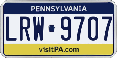 PA license plate LRW9707