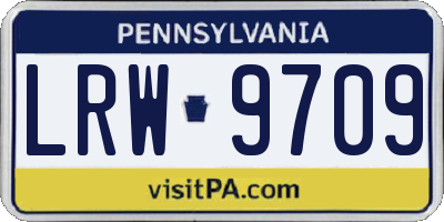PA license plate LRW9709
