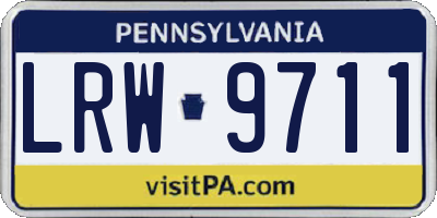 PA license plate LRW9711