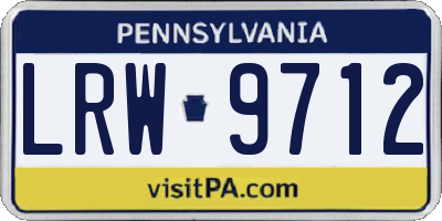 PA license plate LRW9712