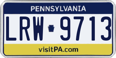 PA license plate LRW9713