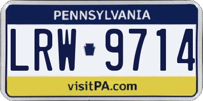 PA license plate LRW9714