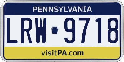 PA license plate LRW9718