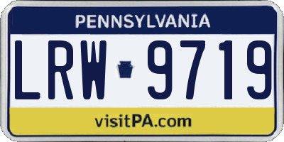 PA license plate LRW9719
