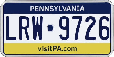 PA license plate LRW9726
