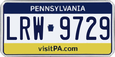 PA license plate LRW9729