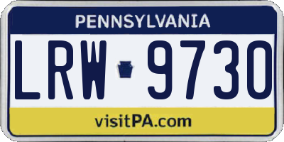 PA license plate LRW9730