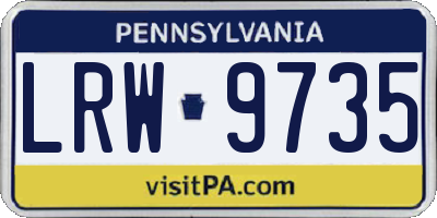 PA license plate LRW9735