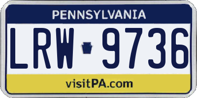 PA license plate LRW9736