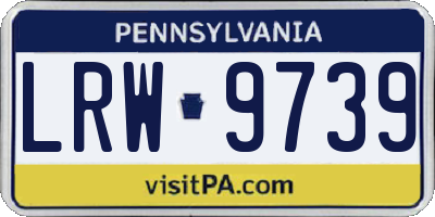 PA license plate LRW9739