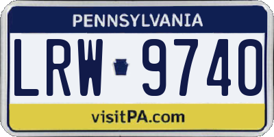 PA license plate LRW9740