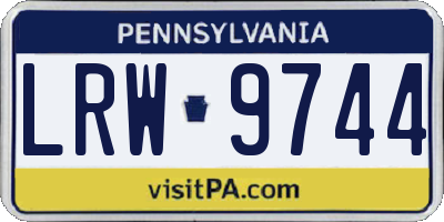 PA license plate LRW9744