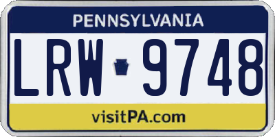 PA license plate LRW9748