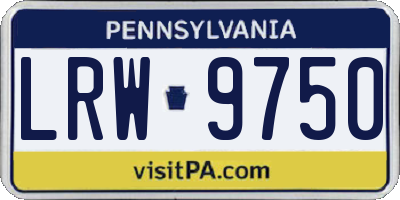 PA license plate LRW9750