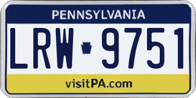 PA license plate LRW9751