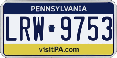 PA license plate LRW9753