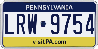 PA license plate LRW9754