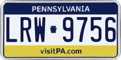 PA license plate LRW9756