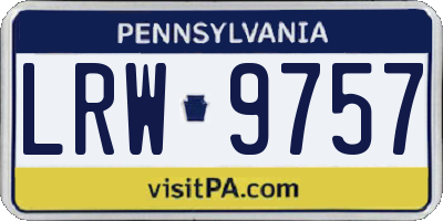 PA license plate LRW9757