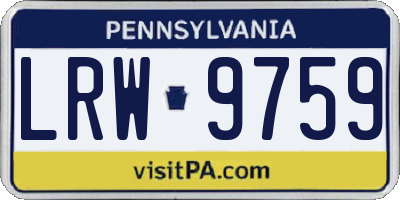 PA license plate LRW9759