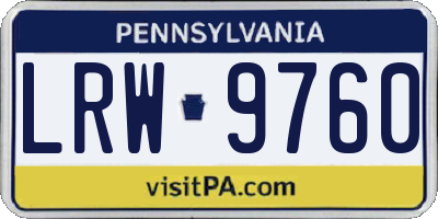 PA license plate LRW9760