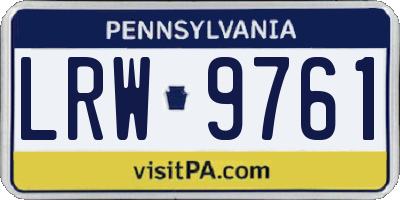 PA license plate LRW9761