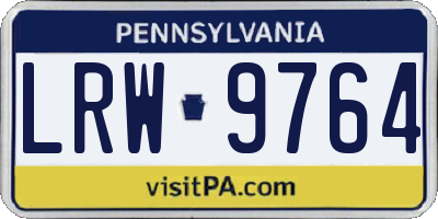 PA license plate LRW9764