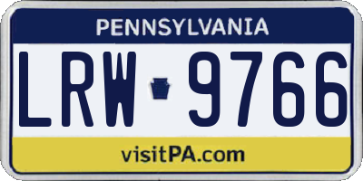 PA license plate LRW9766