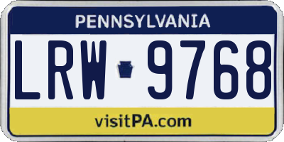 PA license plate LRW9768