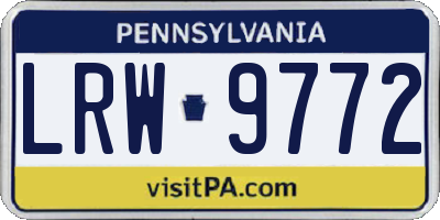 PA license plate LRW9772