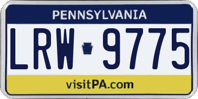 PA license plate LRW9775
