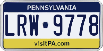 PA license plate LRW9778