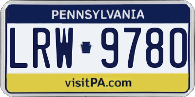 PA license plate LRW9780