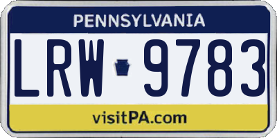 PA license plate LRW9783
