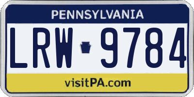 PA license plate LRW9784