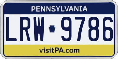 PA license plate LRW9786