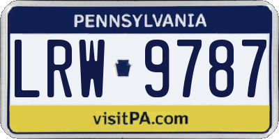 PA license plate LRW9787
