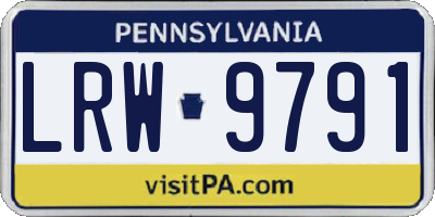 PA license plate LRW9791