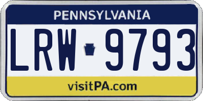 PA license plate LRW9793