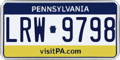 PA license plate LRW9798